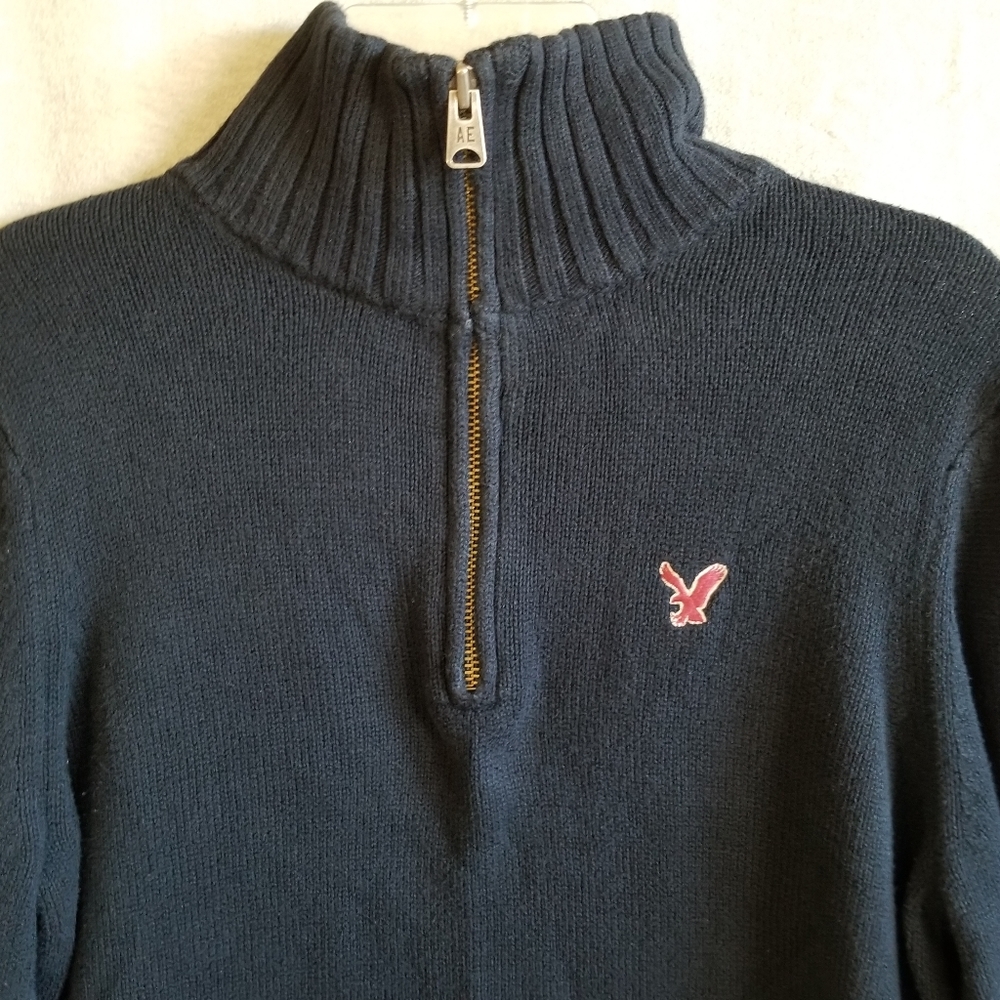 American Eagle Outfitters Navy Blue Crewneck Sweater